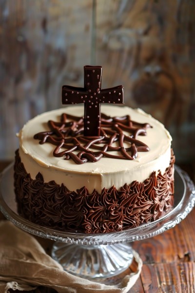 Simple Christian Cross Cake