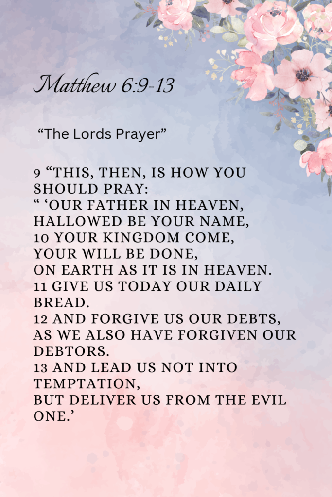 Matthew 6:9-13 Pin The Lords Prayer