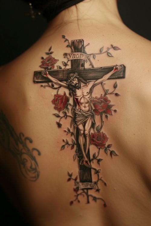 Jesus Tattoo on Back