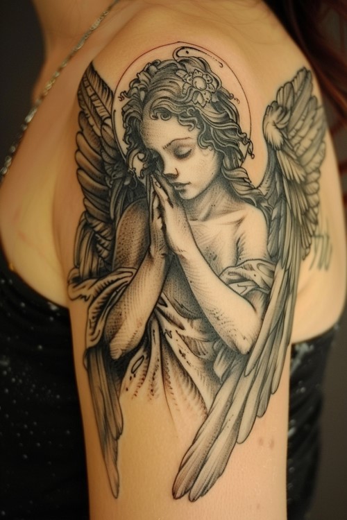Angel tattoo arm