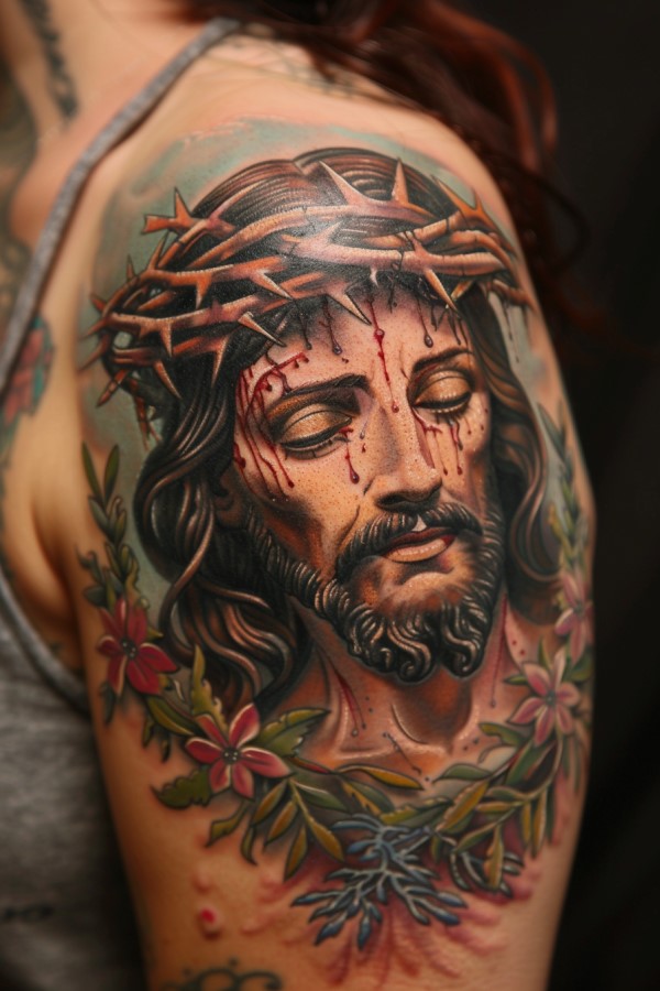 Jesus Tattoo Color
