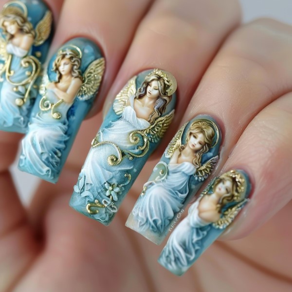 angel nail designs