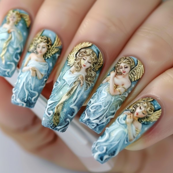 fancy nail designs angel
