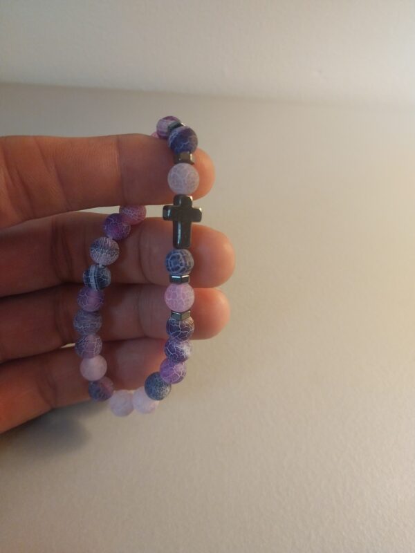 Purple Christian Bead Bracelet