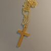 Gold Colored Cross Chain Necklace Christian