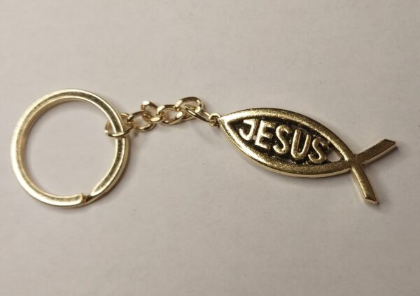 Gold Colored Jesus Fish Keychain