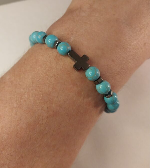 Christian Bead Bracelet or Anklet in Blue