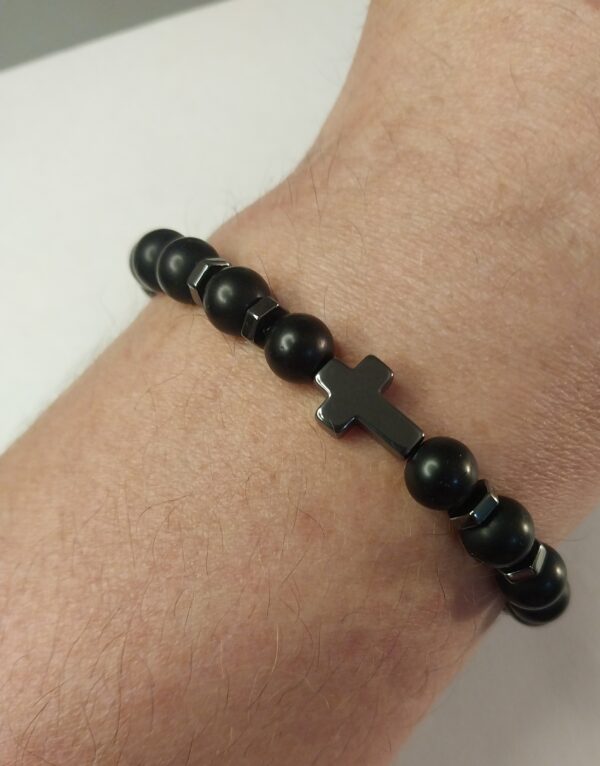 Christian Bead Bracelet or Anklet Black