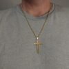Gold Colored Cross Chain Necklace Christian