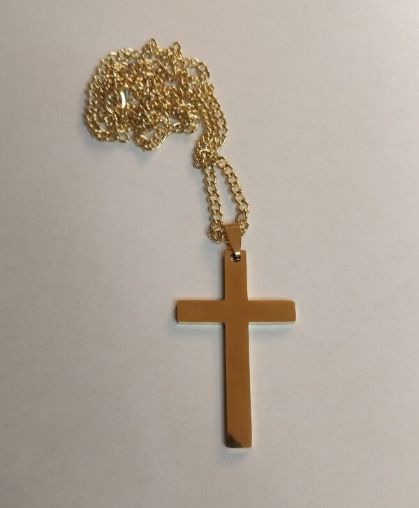 Gold Colored Cross Chain Necklace Christian