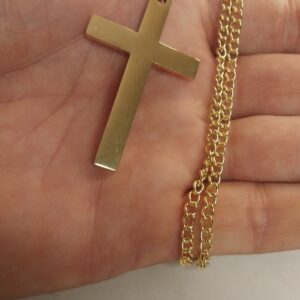 Gold Colored Cross Chain Necklace Christian