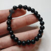 Christian Bead Bracelet Stone Black