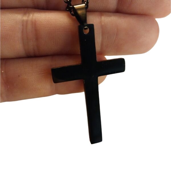 Black Cross Chain Necklace