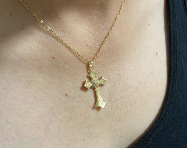 Womens Gold Cross Necklace