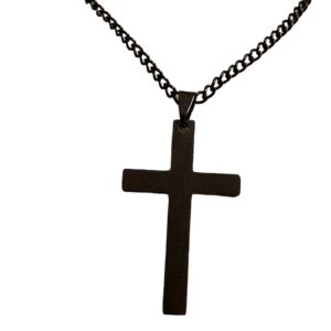 Black Cross Necklace Classic Link Chain