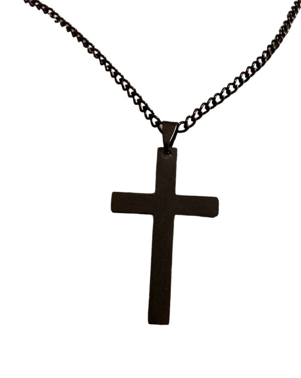 Black Cross Necklace Classic Link Chain