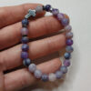 Christian Bead Bracelet Stone Purple