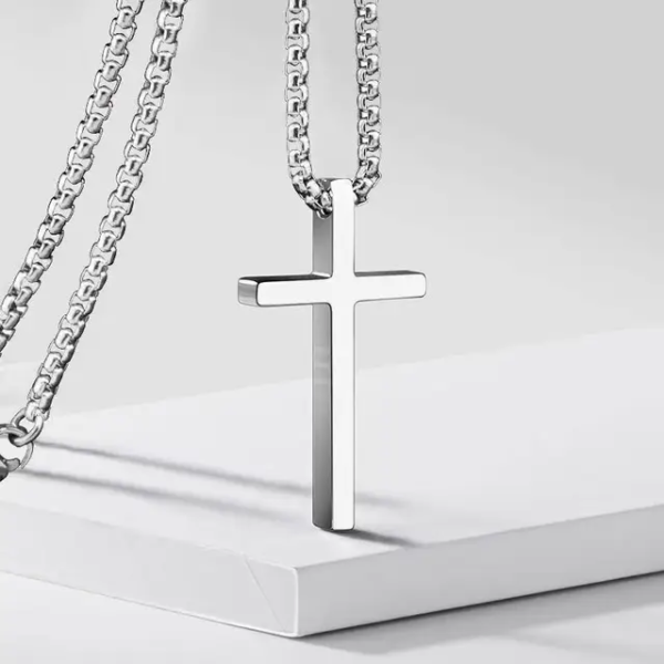 Silver plated cross necklace