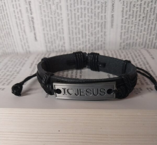 I love Jesus Leather Bracelet