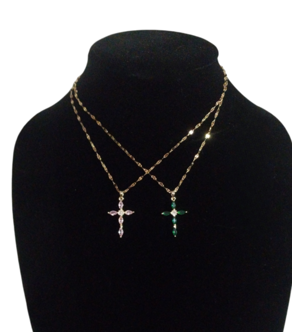 Oval Cut Cross Necklace