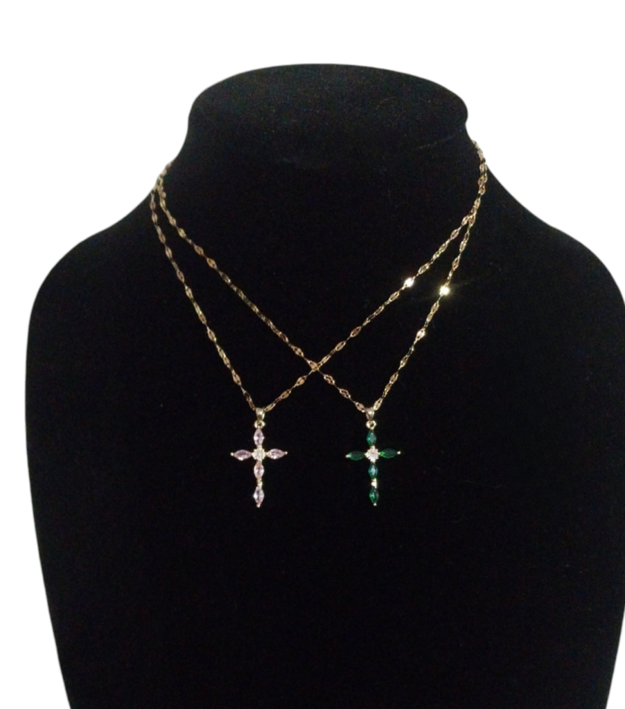 Oval Cross Pendant Necklace