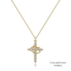 Cross and Crown Necklace