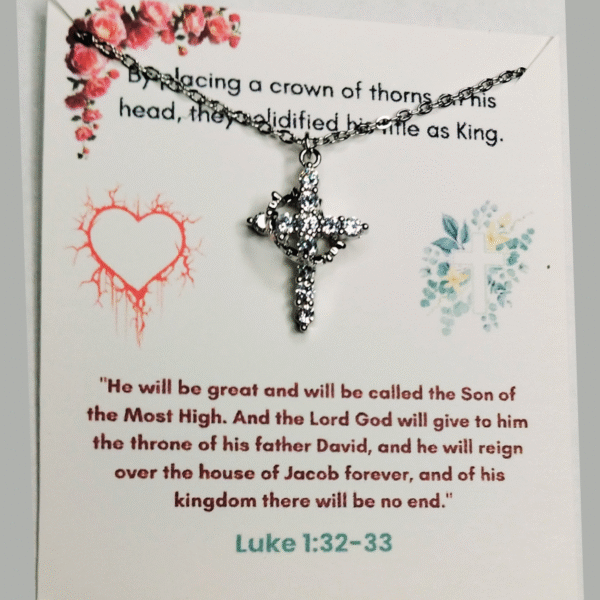 cross and crown Christian Women's Necklace