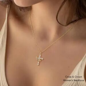 Cross and Crown Necklace