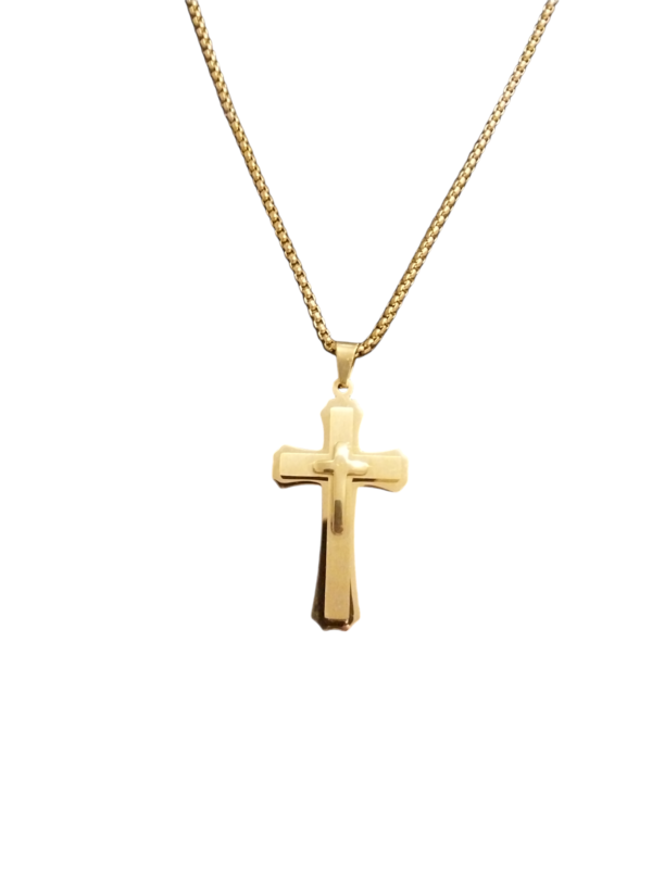 Bold Gold Cross Necklace