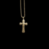 Triple Layered Gold Cross Necklace with Chain