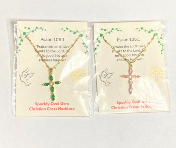 Sparkly Gem Cross Necklace for Women