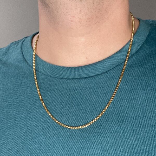 Gold Box Chain for Pendant Necklace