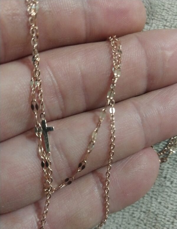 Rose Gold 3 cross chain necklace