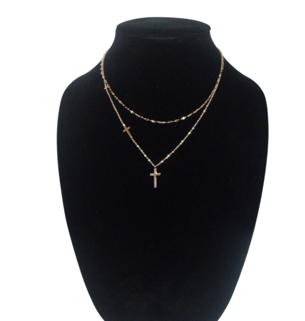 Rose Gold 3 cross chain necklace