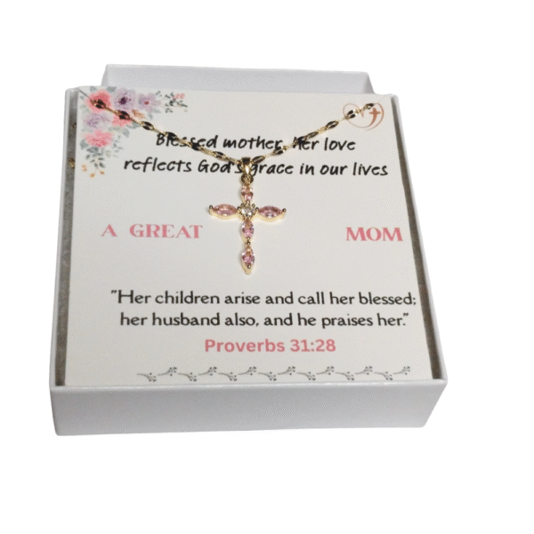 Christian Cross Chain Necklace for Mom